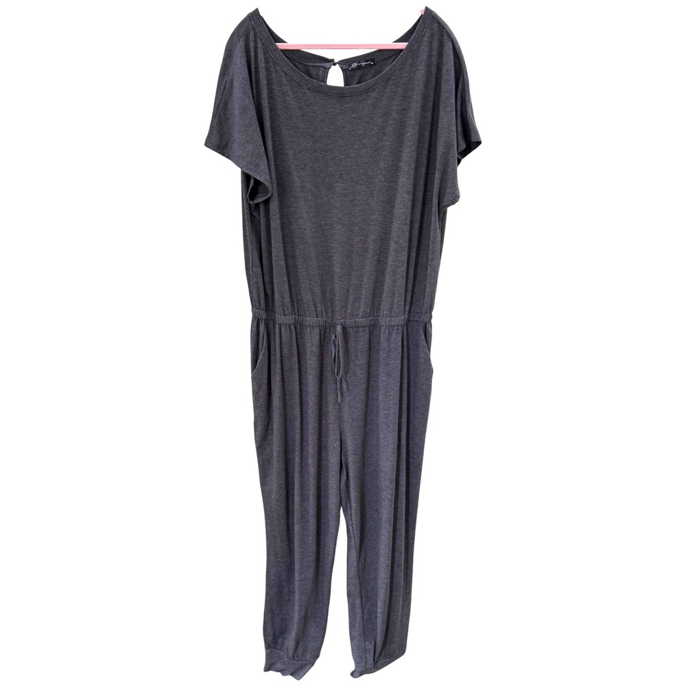 PrettyGarden Plus Size Jumpsuit 3XL Charcoal Gray Lounge Travel Casual Boho
